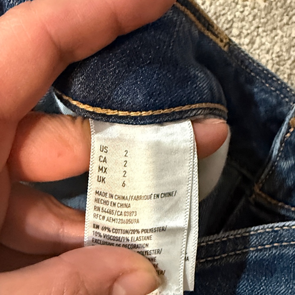 American Eagle Medium Wash Button Down Denim Mini… - image 4